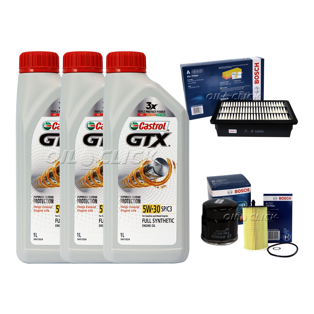 [묶음상품] SM3 가솔린 1.6 (02~05년) / 캐스트롤 GTX SP C3 5W-30 3L + 오일필터 + 에어필터