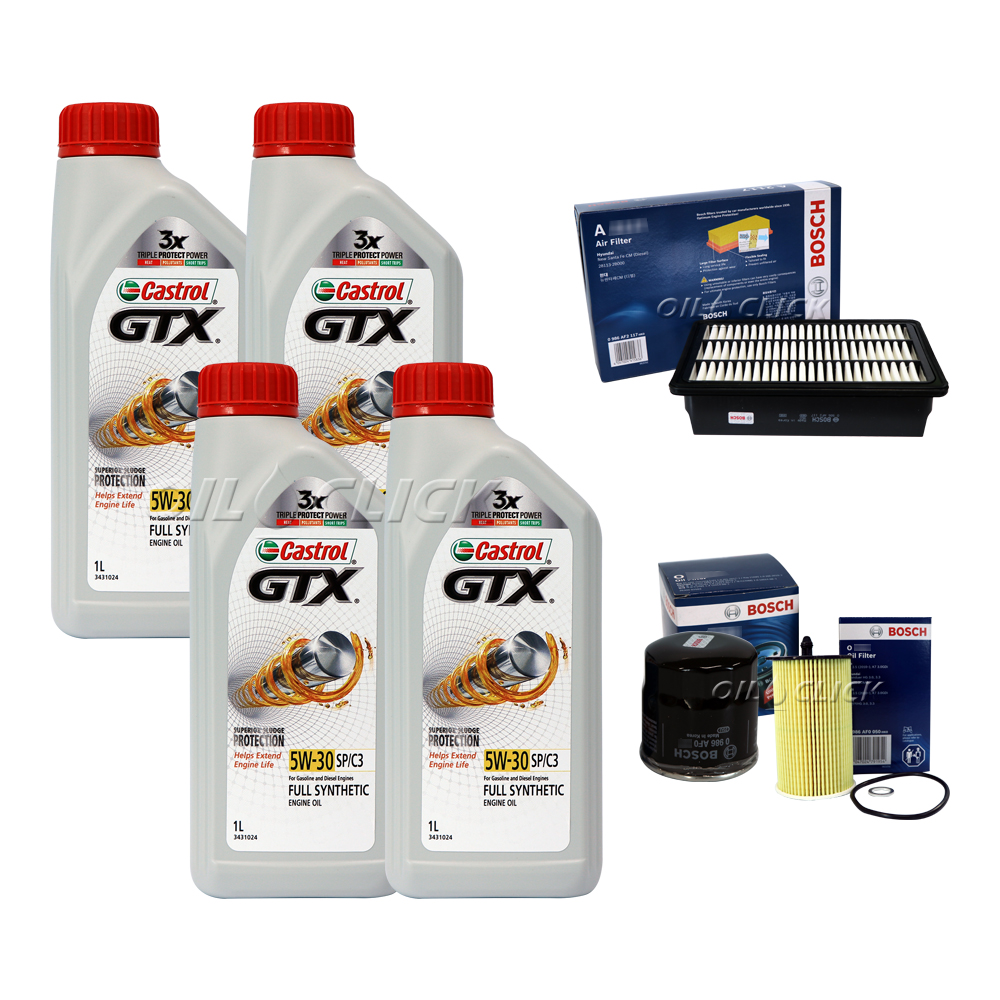 [묶음상품] 더넥스트스파크 가솔린 1.0 (15~17년) / 캐스트롤 GTX SP C3 5W-30 4L + 오일필터 + 에어필터