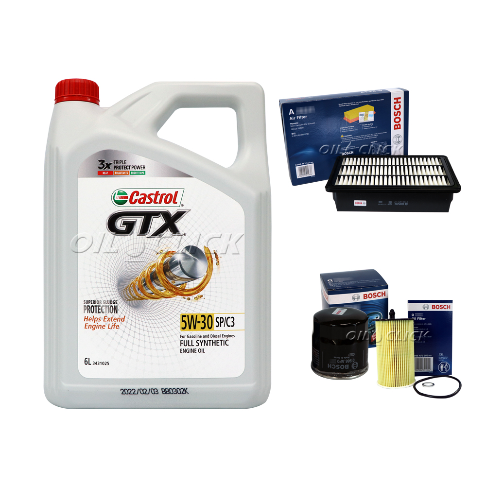 [묶음상품] 그랜저 GN7 3.5 가솔린/LPG (22년~현재) / 캐스트롤 GTX SP C3 5W-30 6L + 오일필터 + 에어필터